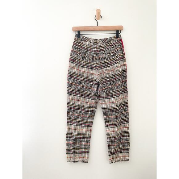 Free People Good Vibes Plaid Pants Size 0 Straight Leg Pinstripe Punk Grunge - Picture 9 of 14